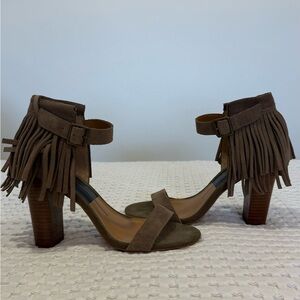 Dolce Vita Brown Fringe Suede Heels